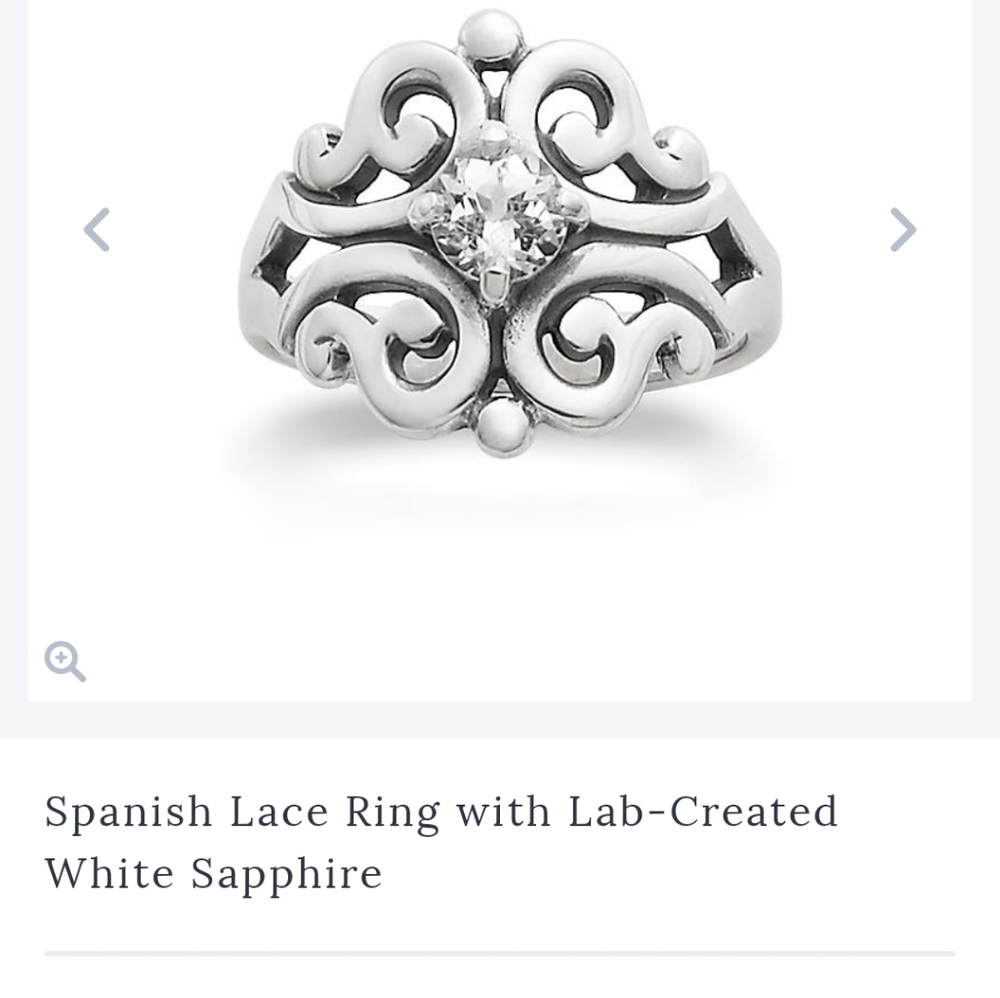 Spanish lace ring white sapphire